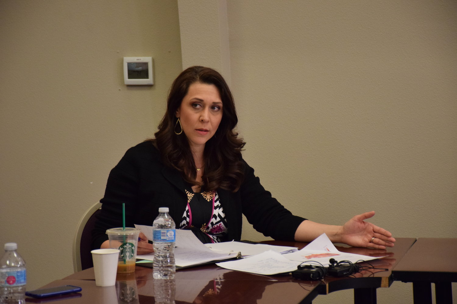 Rep. Jaime Herrera Beutler discusses a bill related to child care in Vancouver March 2019.