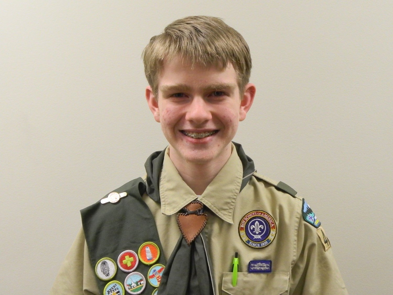 Nicholas Kevin Leetham of Boy Scout Troop 496 led a group of scouts and adult volunteers in building display stands for the Camas Public Library for a total of 92 hours of community service. Nicholas, 15, is the son of Kevin and Amy Leetham. He is a freshman at Camas High School.