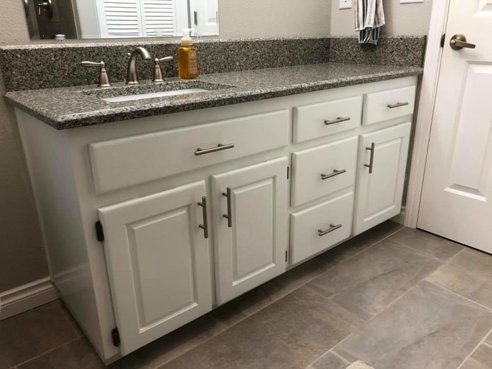 These cabinets were painted by Drew Dordan