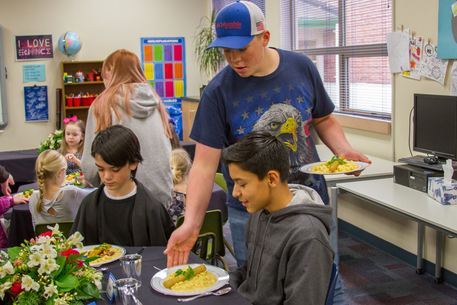 Students at TEAM high school teamed up with Lewis River Academy for a fine dining event for Woodland Public Schools. 