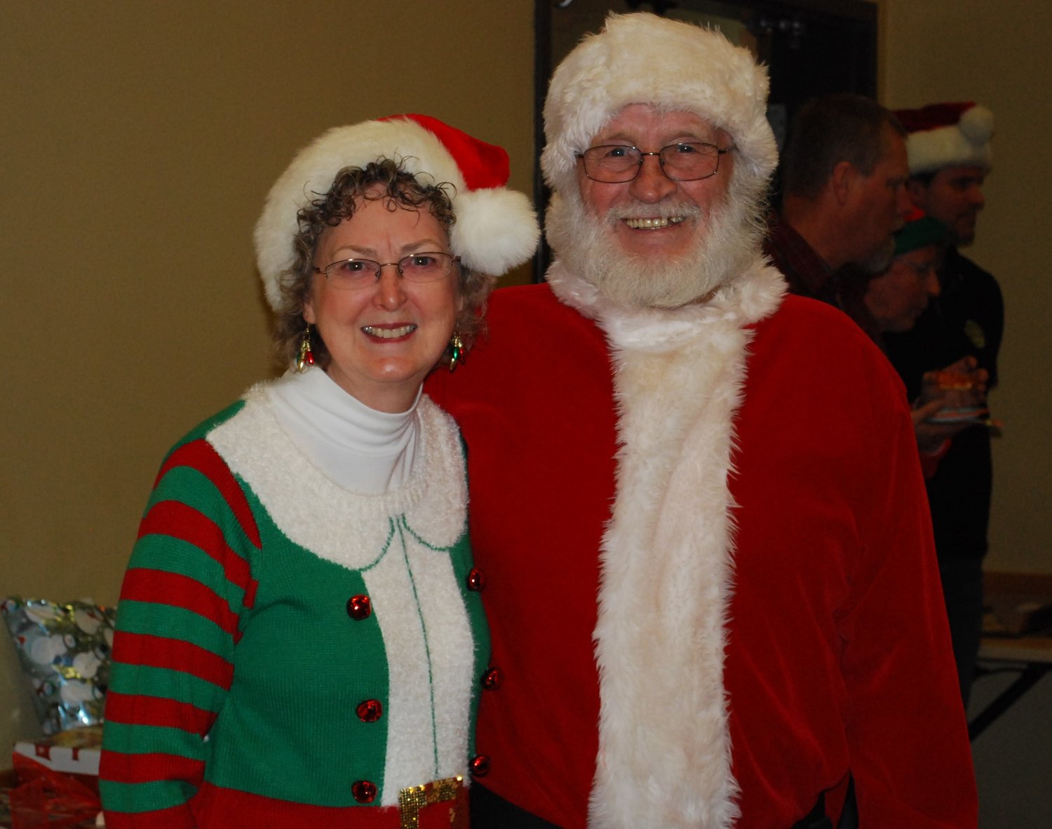 Nancy Heidrick and John Idsinga dress up in costume for the annual Lewis River and Battle Ground Rotary Children’s Christmas Party on Sunday, Dec. 8.