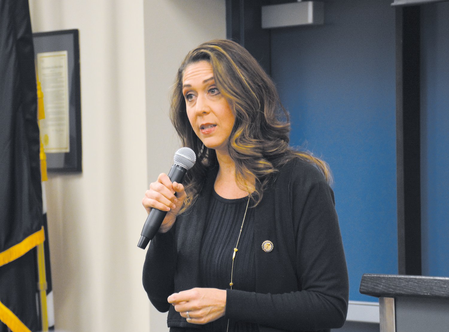 U.S. Congressional Rep. Jaime Herrera Beutler, R-Camas, speaks during an in-person town hall in vancouver in January, 2017.