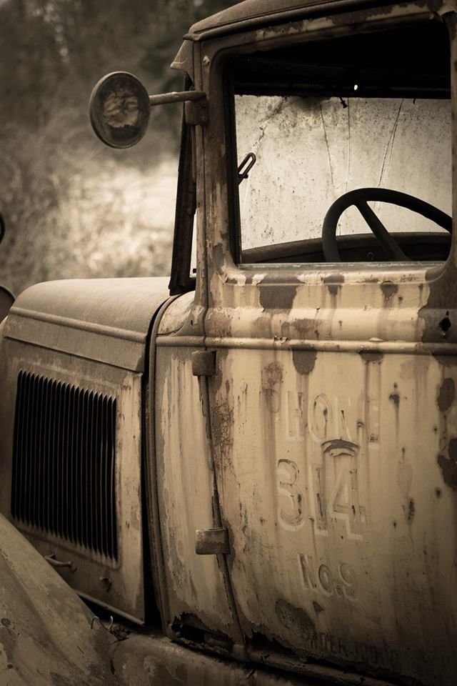 A picture taken by Nancy Jacobson of an old truck with a rustic filter added to the image.