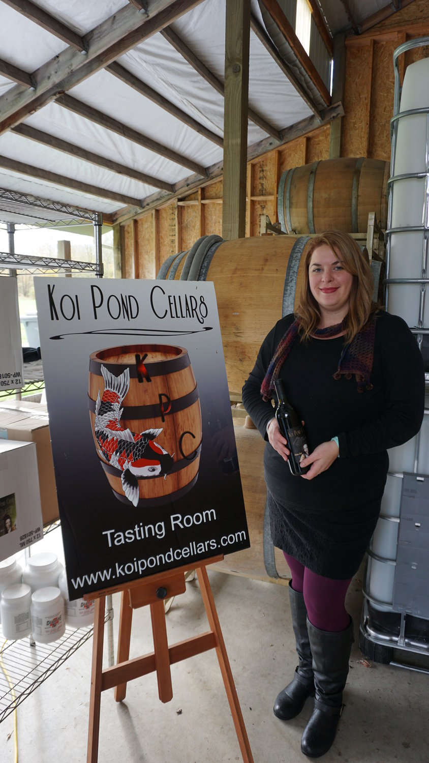 Koi Pond co-owner Michelle Parker stands in what will be the new winery on a six-acre parcel. Michelle and her husband Wes purchased the property this past August.