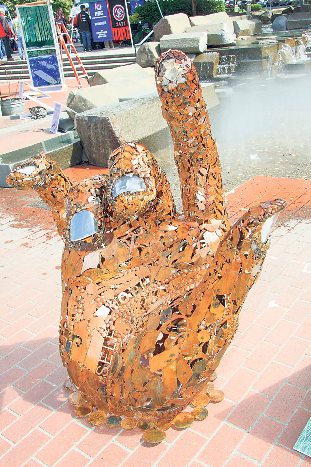 TOM JACKSON of Portland won first place in the Recycled Arts Festival sculpture contest with this entry. Photo courtesy of Clark County Environmental Services