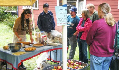AT A PAST EVENT, Jahnavi Hastings shows visitors how to make perfect apple pie. This year’s Heirloom Apple Tasting &amp; Old Apple Tree ID event will include several demonstrations and activities for visitors to enjoy.