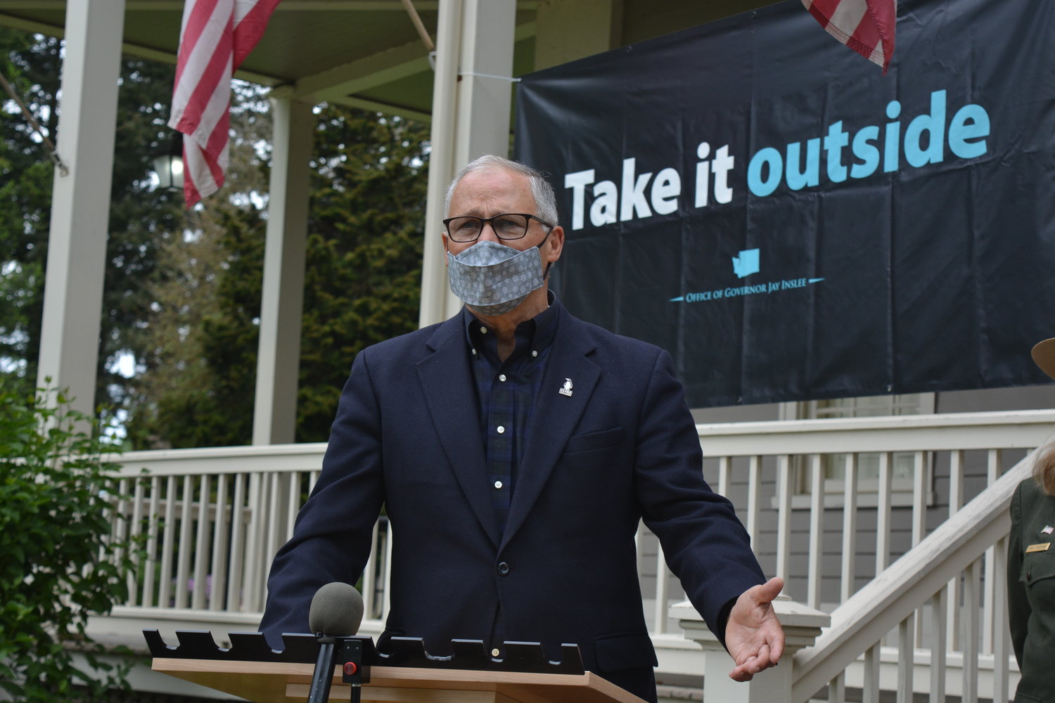 Gov. Jay Inslee visited the Fort Vancouver National Historic Site on Friday to promote “Take It Outside,” his state-wide campaign encouraging residents to get outdoors.
