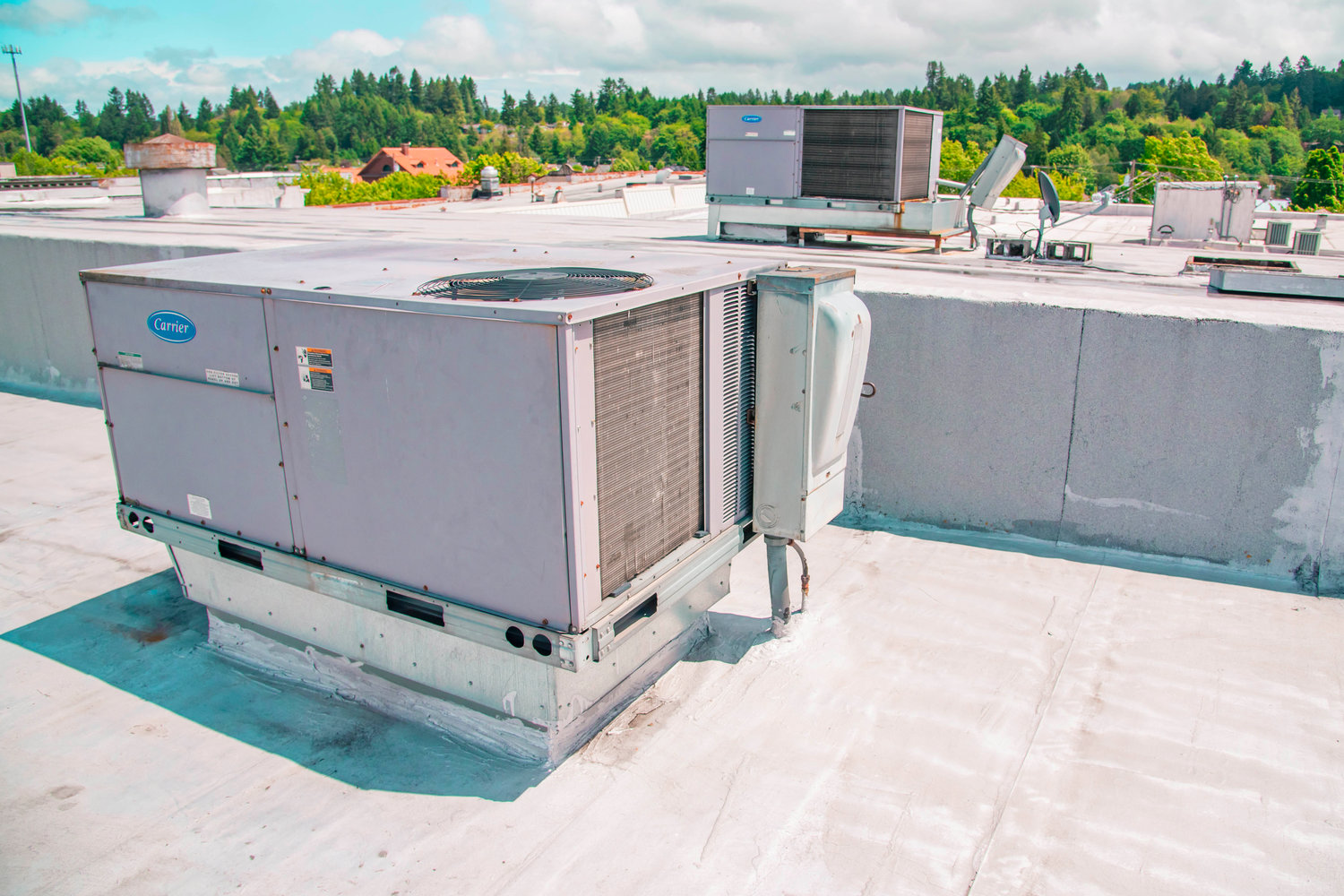 HVAC Systems sit on the roof of the Centralia American Legion.