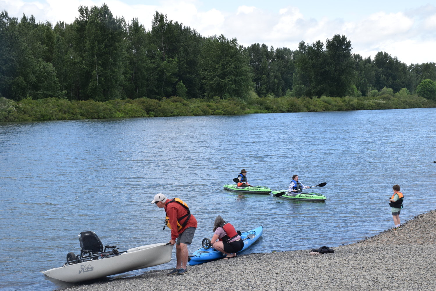 Paddlers prepare to embark on Lake River in Ridgefield      during the 2021 Big Paddle event on Saturday.
