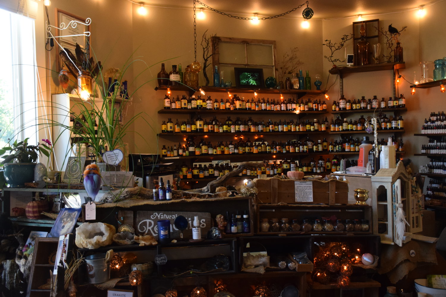 Tinctures sit behind the counter at Battle Ground Apothecary on Sept. 15.
