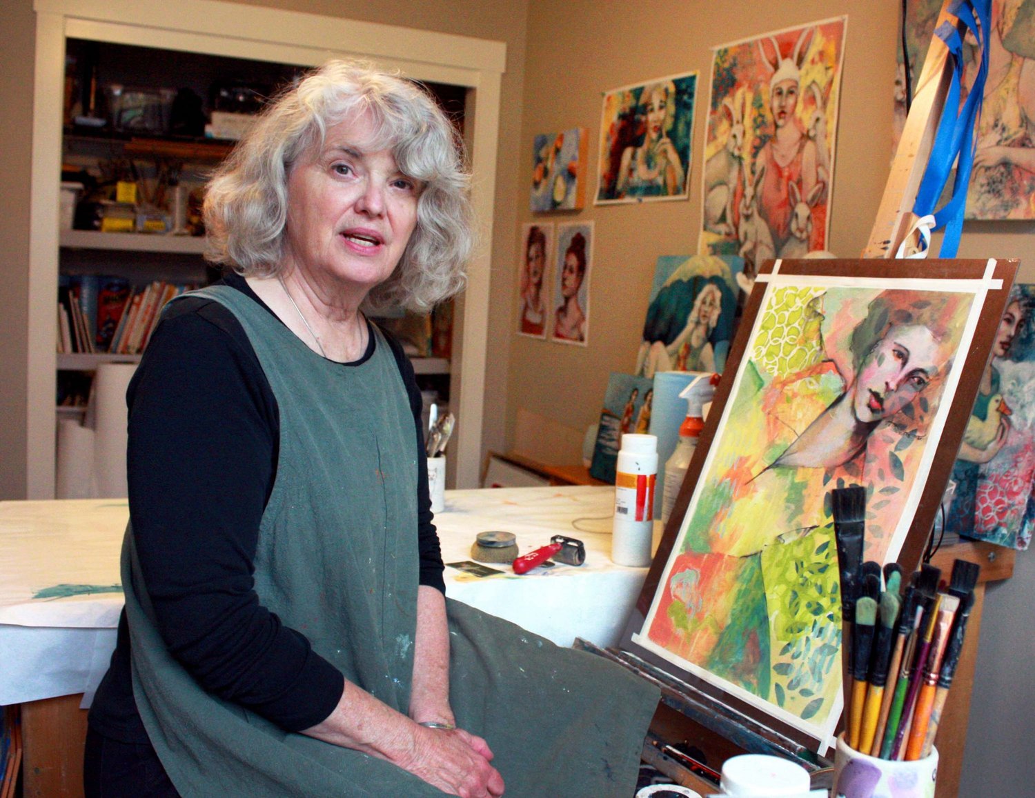 Artist Ann Fleming is pictured in her studio.