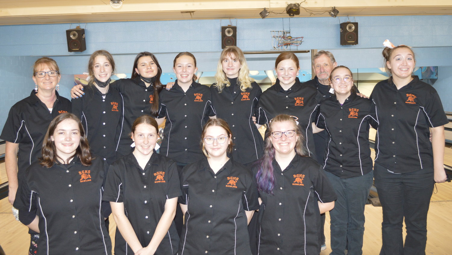 The Battle Ground High School bowling team is pictured.