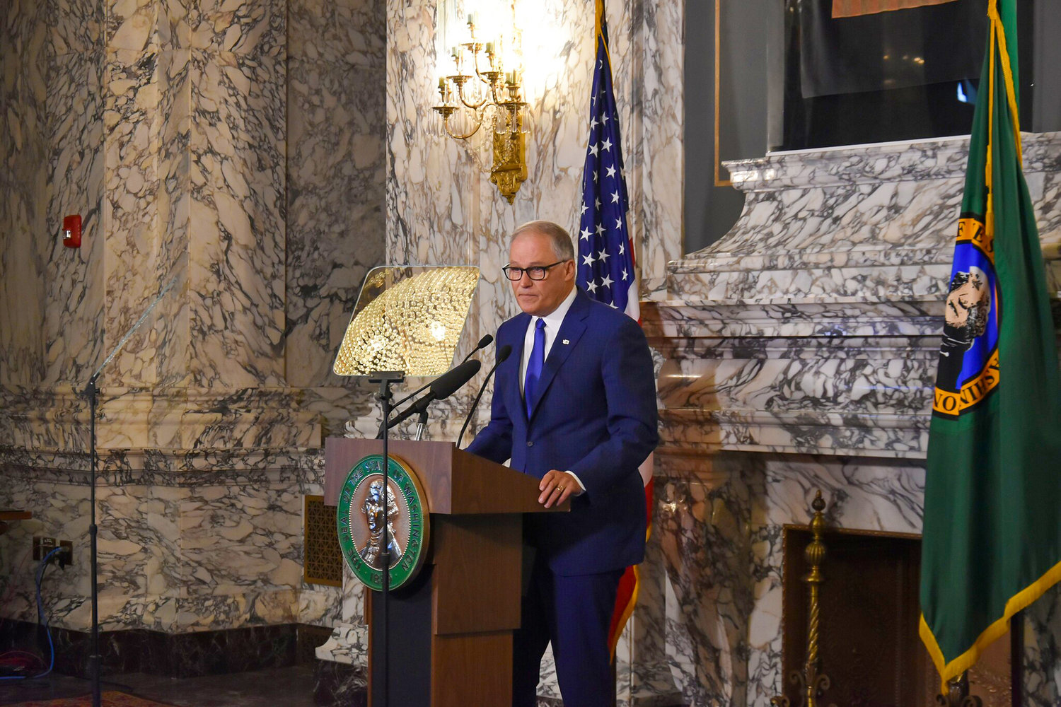 Gov. Jay Inslee delivers his annual State of the State address in Olympia on Tuesday, Jan. 11.