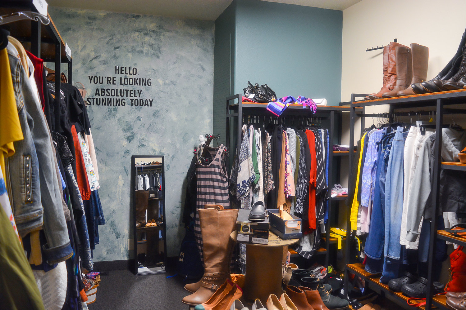 Blue Orchid, a boutique store in Woodland, features a used clothes section.