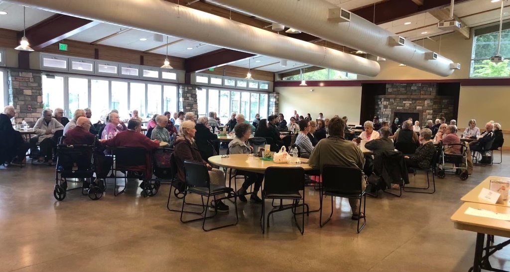 The Battle Ground Senior Citizens at their luncheon in the Battle Ground Community Center on May 9, 2022.