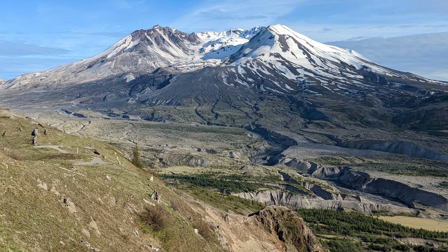 Mount Adams is seen from the Mount Margaret Backcountry on June 8 near Spirit Lake.