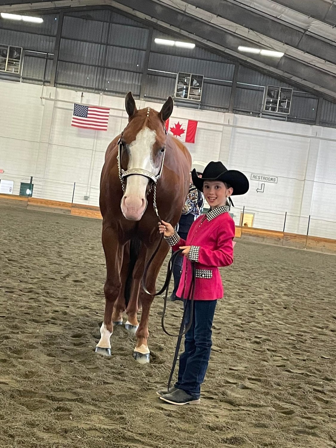 A rider shows off her horse at the Washington State Paint Horse Club show in July.