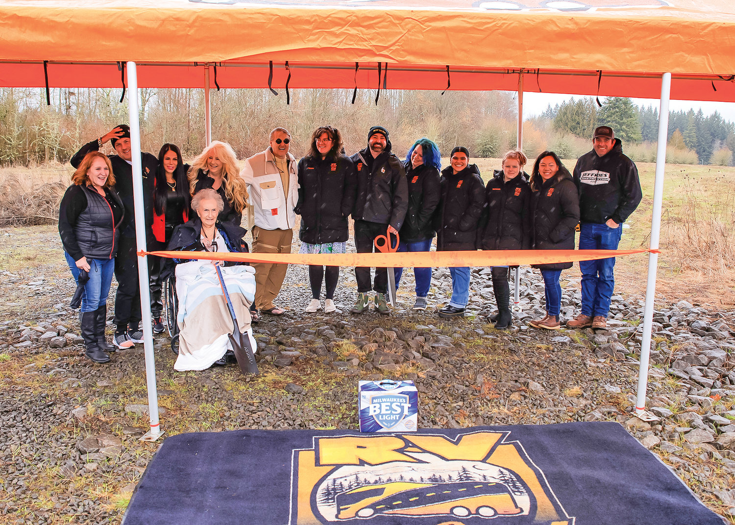 The owners, staff and family members honored  "Grandpa Dicky" with his beverage of choice at the ribbon-cutting ceremony for Dicky's RV Resort on Tuesday, Feb. 28.