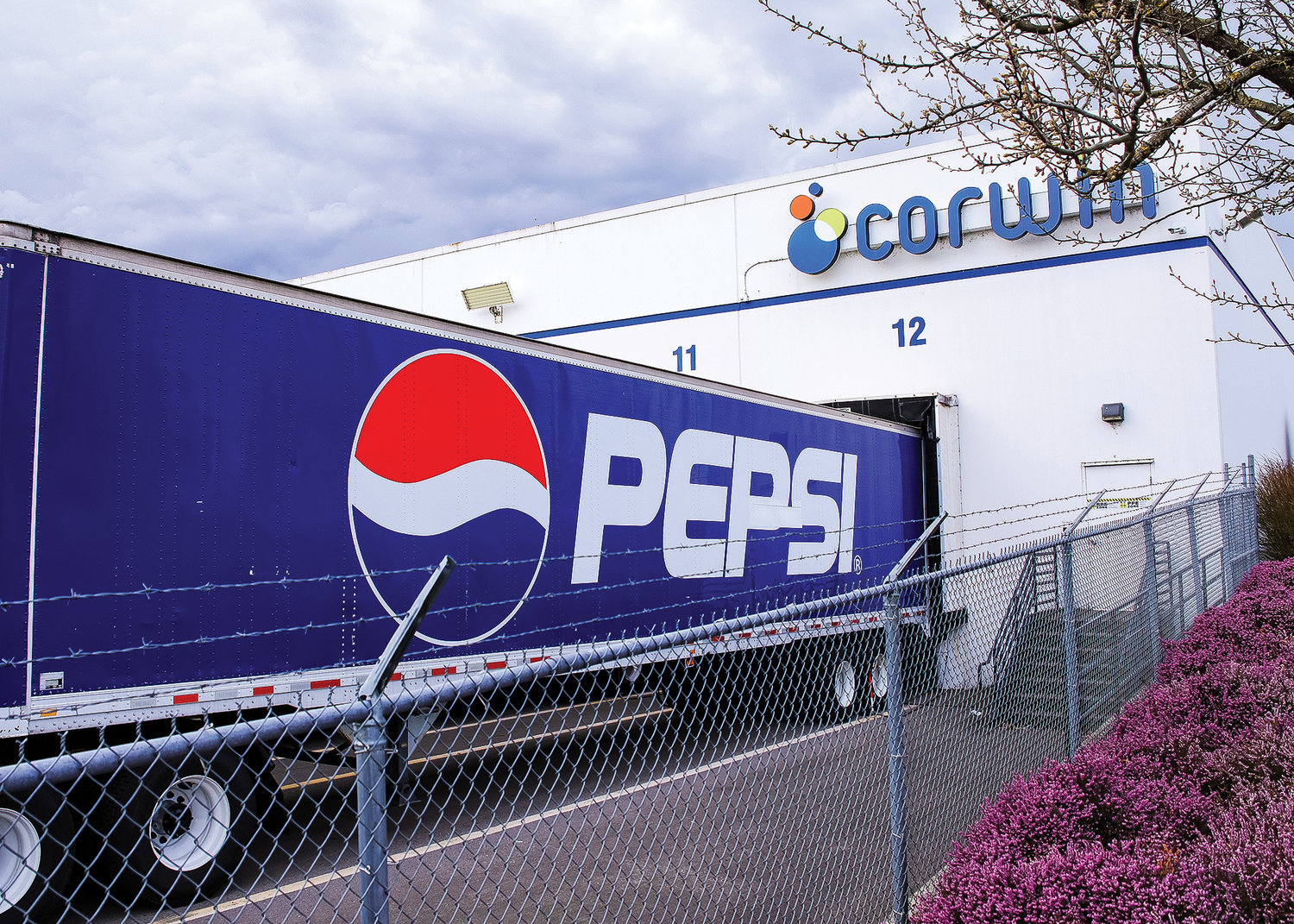 A Pepsi trailer is seen at Corwin Beverage on Wednesday, March 22. Corwin Beverage is selling its non-alcoholic beverage distributing sector to PepsiCo.