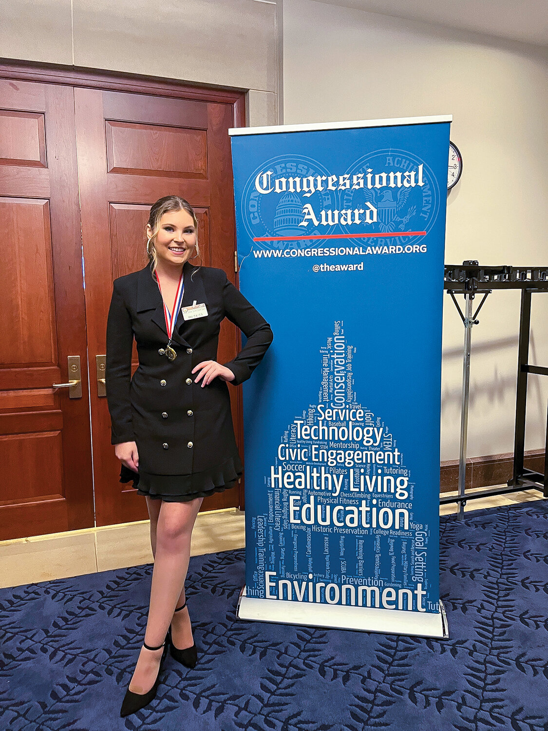 Natalie Worthy earned the Gold Congressional Award at the Congressional Award summit in Washington, D.C. between June 20 and June 22.
