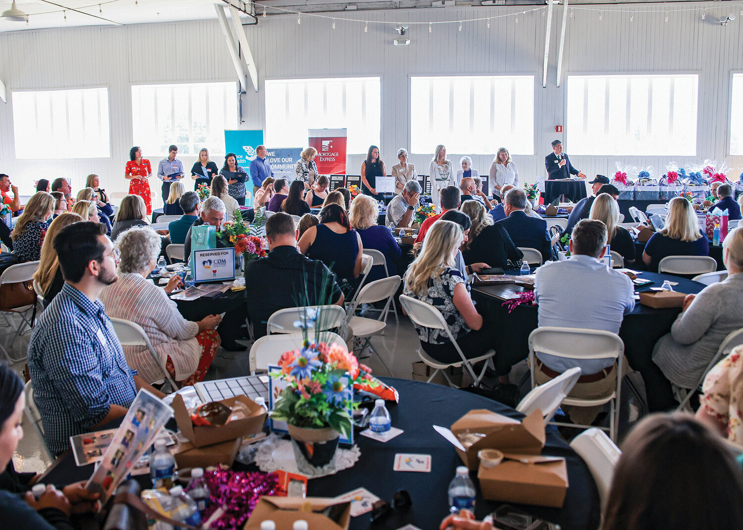 The reception line for awards is pictured during the seventh annual Senior Heroes Awards ceremony at the Pearson Air Museum in Vancouver on Wednesday, July 12.