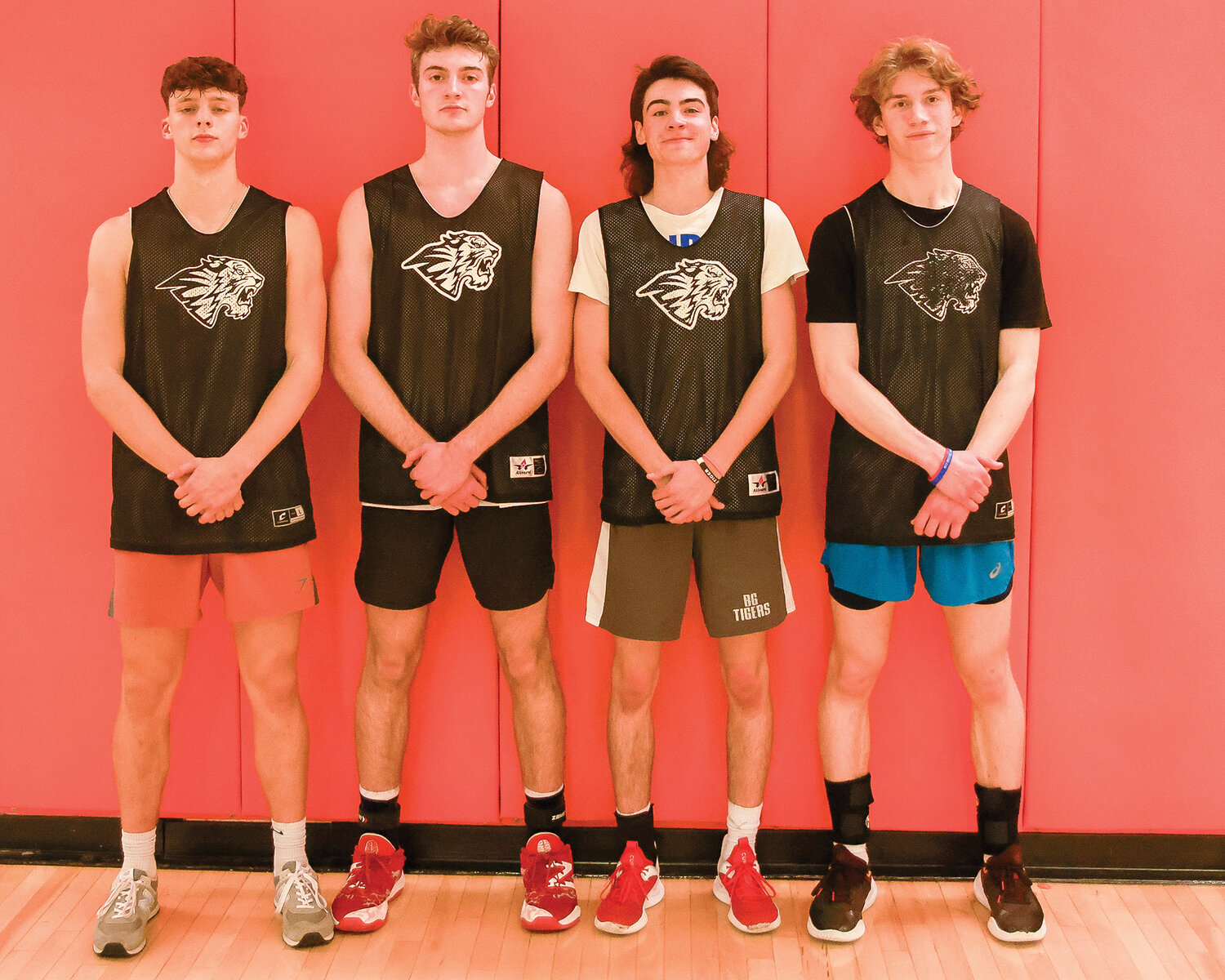 photo by cade barker
Four seniors slated for Battle Ground’s starting lineup, from left to right: Noah Currie, Austin Ralphs, Trey Spencer and Ian Ebinger. Currie, Ralphs and Spencer are returning starters.